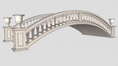 花瓶柱石桥SU模型下载_sketchup草图大师SKP模型