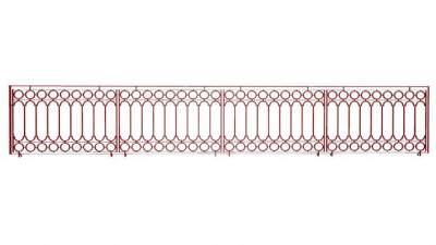 欧式红色铁栏杆SU模型下载_sketchup草图大师SKP模型