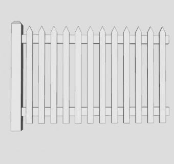 白膜栅栏SU模型下载_sketchup草图大师SKP模型