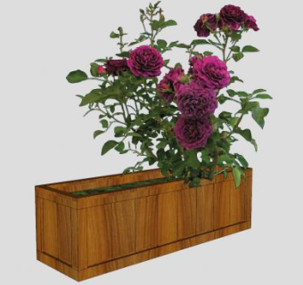 小小木制花箱SU模型下载_sketchup草图大师SKP模型