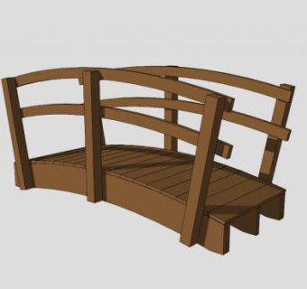 公园防腐景观小木桥SU模型下载_sketchup草图大师SKP模型