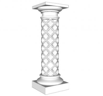 菱形凹槽石柱柱子SU模型下载_sketchup草图大师SKP模型