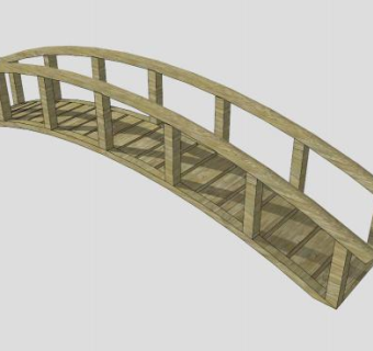 新中式景观木桥拱桥SU模型下载_sketchup草图大师SKP模型