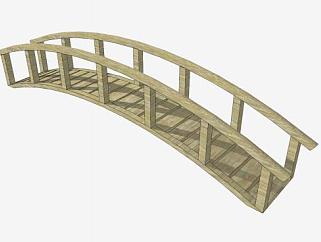 新中式景观木桥拱桥SU模型下载_sketchup草图大师SKP模型