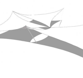 现代拉膜廊架SU模型下载_sketchup草图大师SKP模型