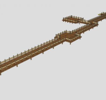 景观木栈道SU模型下载_sketchup草图大师SKP模型