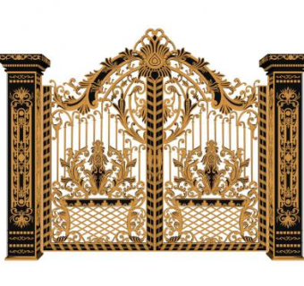 欧式华丽铁艺门SU模型下载_sketchup草图大师SKP模型