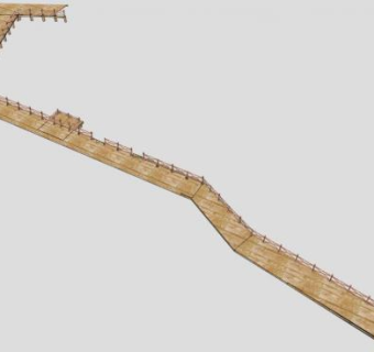 景观原木木栈道SU模型下载_sketchup草图大师SKP模型