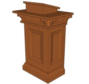 木质演讲台SU模型下载_sketchup草图大师SKP模型