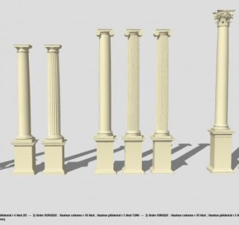 罗马柱集合SU模型下载_sketchup草图大师SKP模型