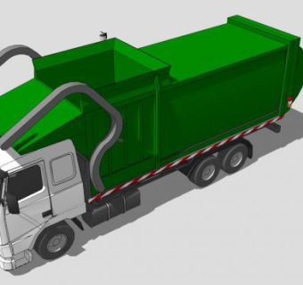 绿色工程车SU模型下载_sketchup草图大师SKP模型