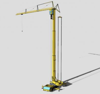 工程车起重机SU模型下载_sketchup草图大师SKP模型