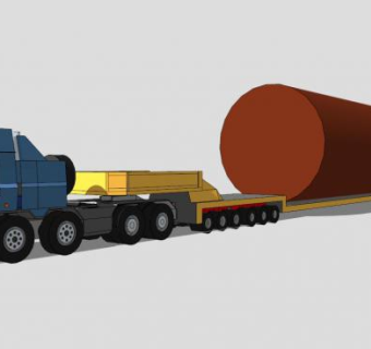 散装水泥运输车SU模型下载_sketchup草图大师SKP模型