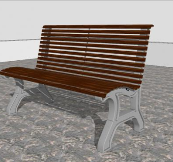 户外公园长椅座椅SU模型下载_sketchup草图大师SKP模型