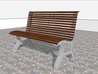 户外公园长椅座椅SU模型下载_sketchup草图大师SKP模型