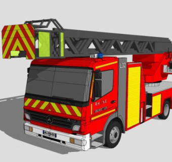 红色吊车SU模型下载_sketchup草图大师SKP模型