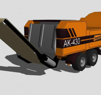 橙色工程车SU模型下载_sketchup草图大师SKP模型