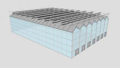联排大棚SU模型下载_sketchup草图大师SKP模型