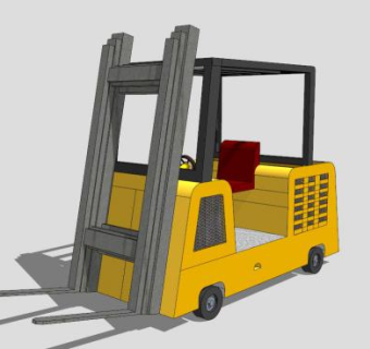 工业搬运车辆黄色叉车SU模型下载_sketchup草图大师SKP模型