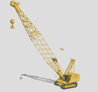黄色大型吊车SU模型下载_sketchup草图大师SKP模型