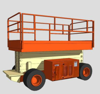 橙色运输车辆SU模型下载_sketchup草图大师SKP模型