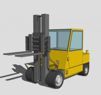 黄色叉车SU模型下载_sketchup草图大师SKP模型