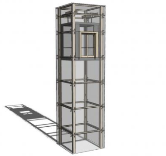 玻璃透明观光电梯SU模型下载_sketchup草图大师SKP模型