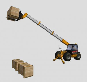 黄色长臂推土机SU模型下载_sketchup草图大师SKP模型