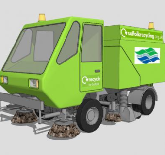 绿色道路清扫车SU模型下载_sketchup草图大师SKP模型