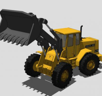 黄色推土机铲运机SU模型下载_sketchup草图大师SKP模型