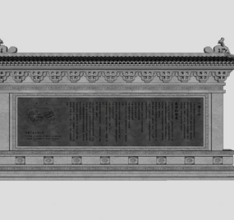 中式雕刻观景照壁SU模型下载_sketchup草图大师SKP模型