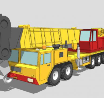 大型吊车工程车SU模型下载_sketchup草图大师SKP模型