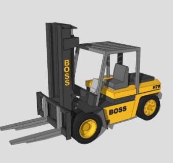 工程车叉车SU模型下载_sketchup草图大师SKP模型