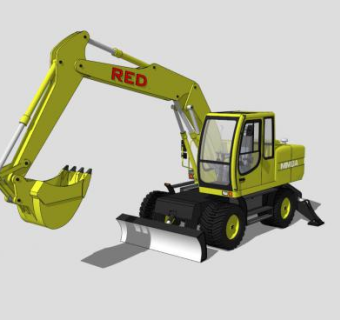 挖掘机SU模型下载_sketchup草图大师SKP模型