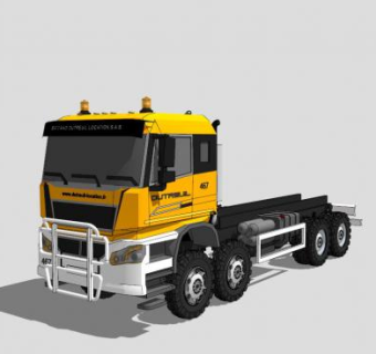 黄色重型运输车辆SU模型下载_sketchup草图大师SKP模型
