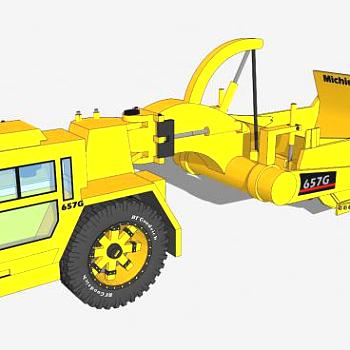 工程车黄色运输车辆SU模型下载_sketchup草图大师SKP模型