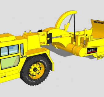 工程车黄色运输车辆SU模型下载_sketchup草图大师SKP模型