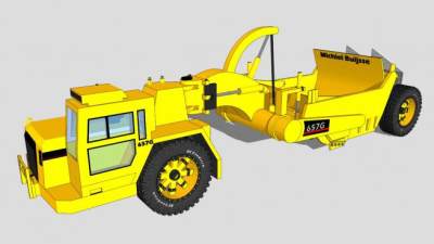 工程车黄色运输车辆SU模型下载_sketchup草图大师SKP模型