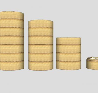 蒸笼笼屉包子SU模型下载_sketchup草图大师SKP模型