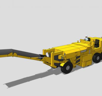 黄色工程车辆SU模型下载_sketchup草图大师SKP模型
