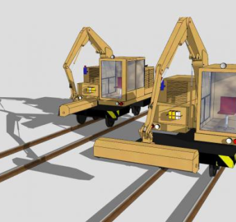 工程车辆清扫机械车辆SU模型下载_sketchup草图大师SKP模型