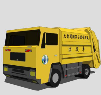 工程车辆垃圾车SU模型下载_sketchup草图大师SKP模型