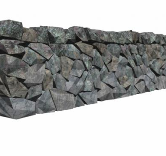 石材堆砌围墙SU模型下载_sketchup草图大师SKP模型