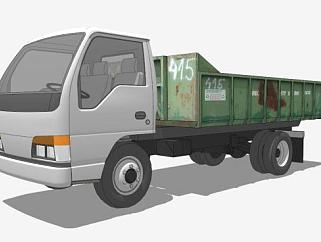 工程车辆绿色货车SU模型下载_sketchup草图大师SKP模型