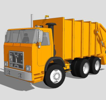 工程车辆黄色货车SU模型下载_sketchup草图大师SKP模型
