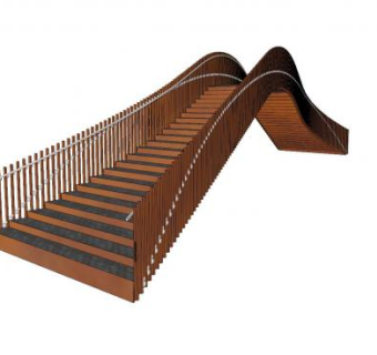 木制拱桥桥梁SU模型下载_sketchup草图大师SKP模型