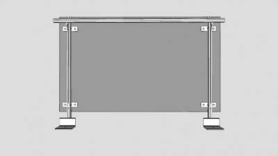 玻璃扶手栏杆sketchup模型下载_sketchup草图大师SKP模型