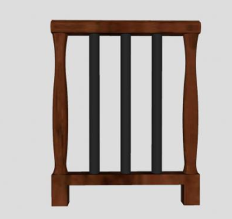 木制扶手栏杆SU模型下载_sketchup草图大师SKP模型