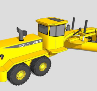 工程车压路机SU模型下载_sketchup草图大师SKP模型