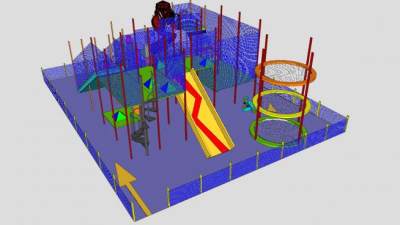 儿童活动游乐区SU模型下载_sketchup草图大师SKP模型